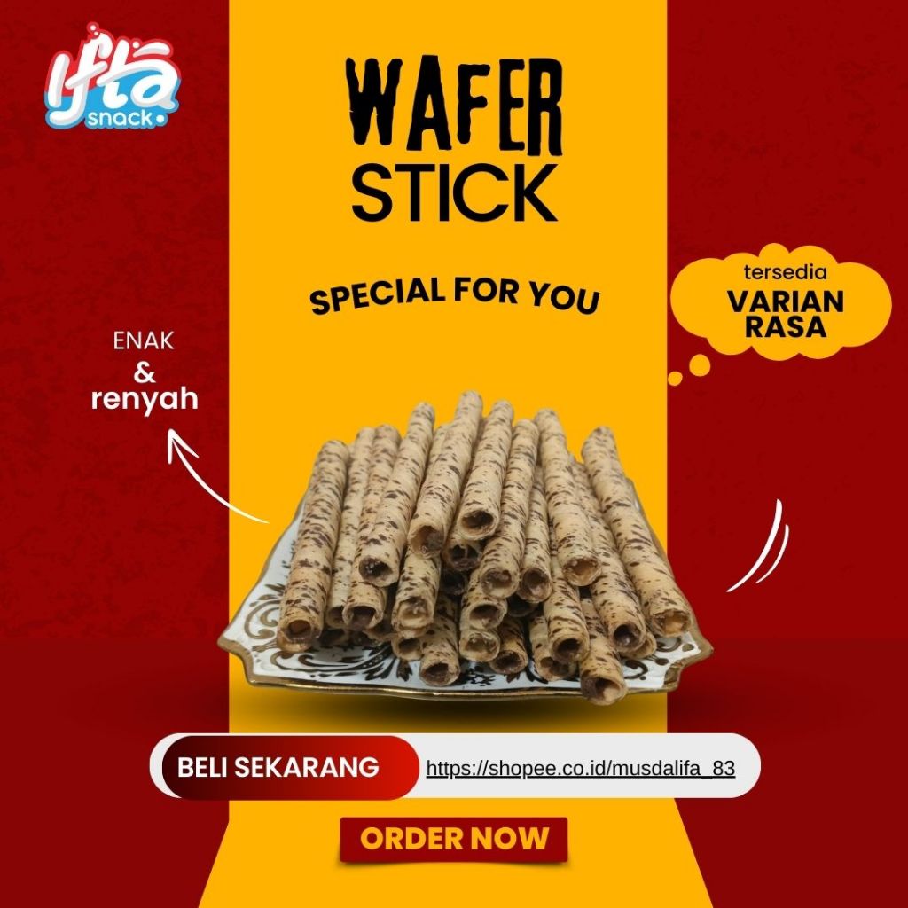 

Ifta Snack Wafer Stick Coklat Kacang Mede 200 gram