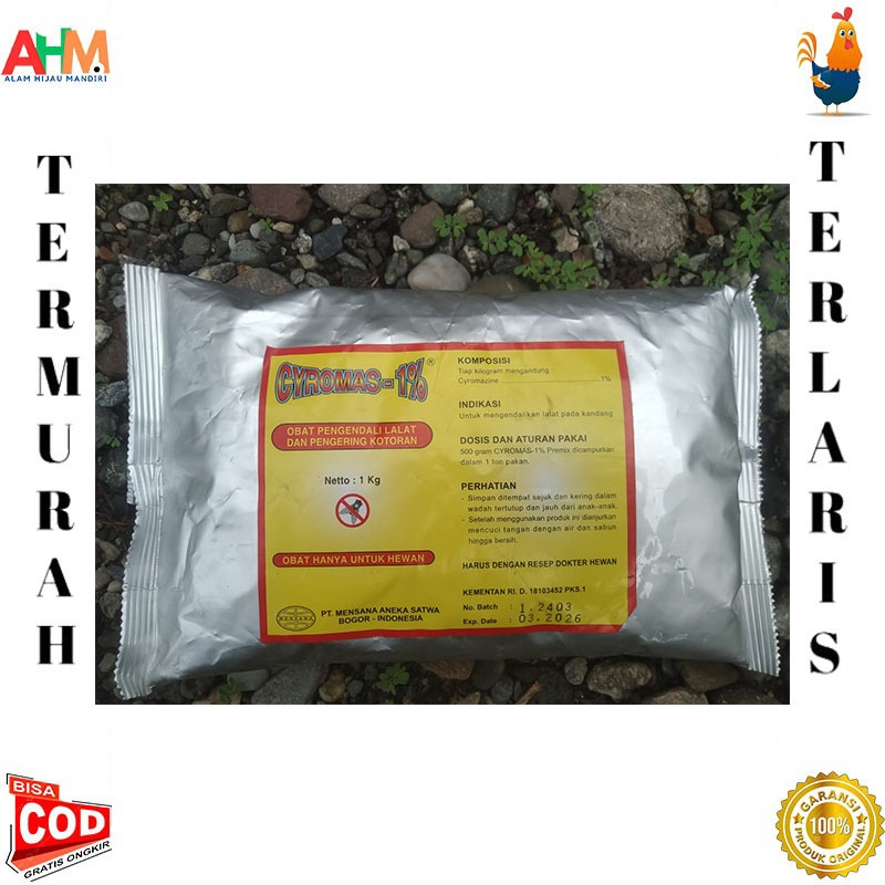 CYROMAS 1% PLUS 1 kg Obat Pengendali Lalat Larva Pengering Kotoran Kandang Ayam Unggas