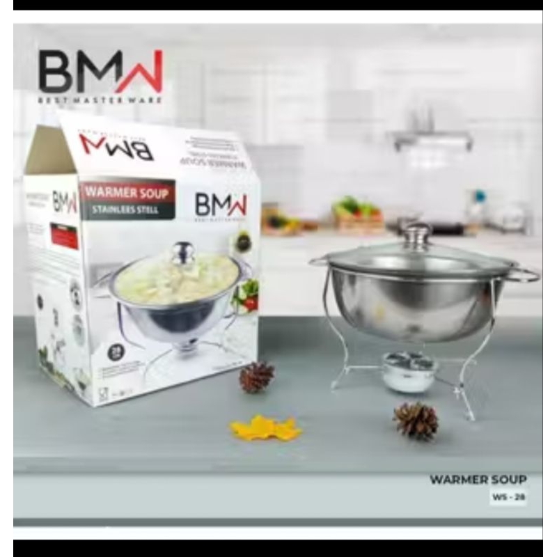 Soup Warmer / Pemanas Bulat Sup Stainless Steel BMW NIZEN 28Cm