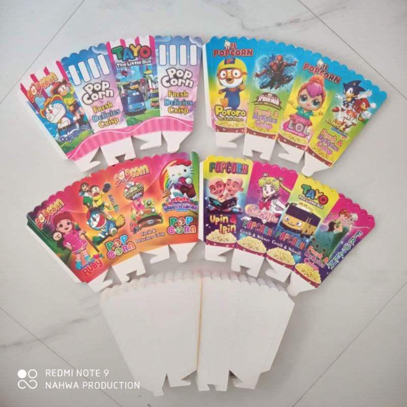 

KERTAS POP CORN / BUNGKUS POP CORN 6X12 IVORY PUTIH GRADE FOOD