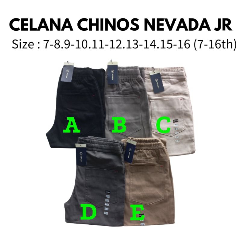 Celana Panjang Anak Laki Laki Nevada Chinos Nevada Junior Usia 7-16 Tahun Original Branded Matahari