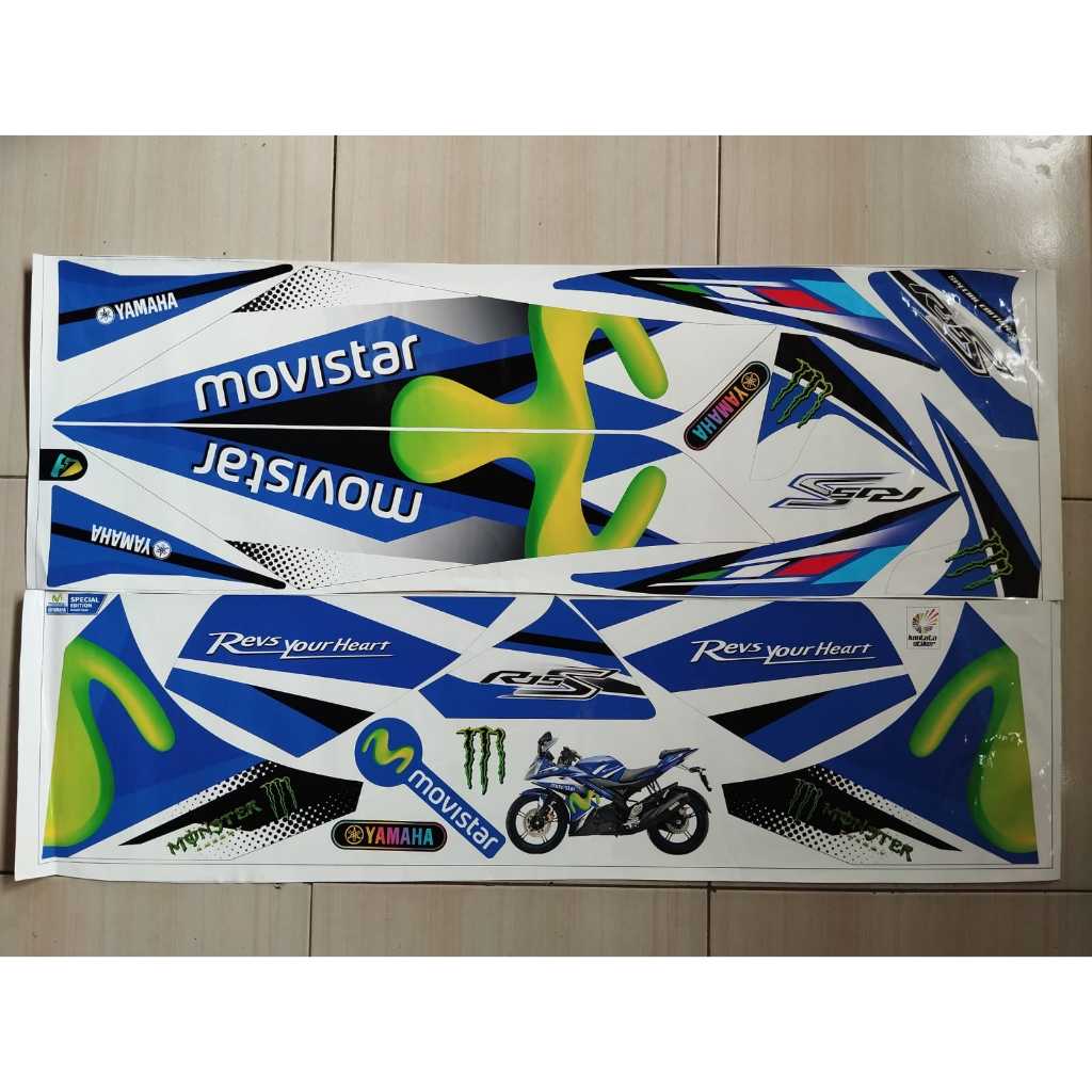 stiker striping lis body r15 V2 variasi biru