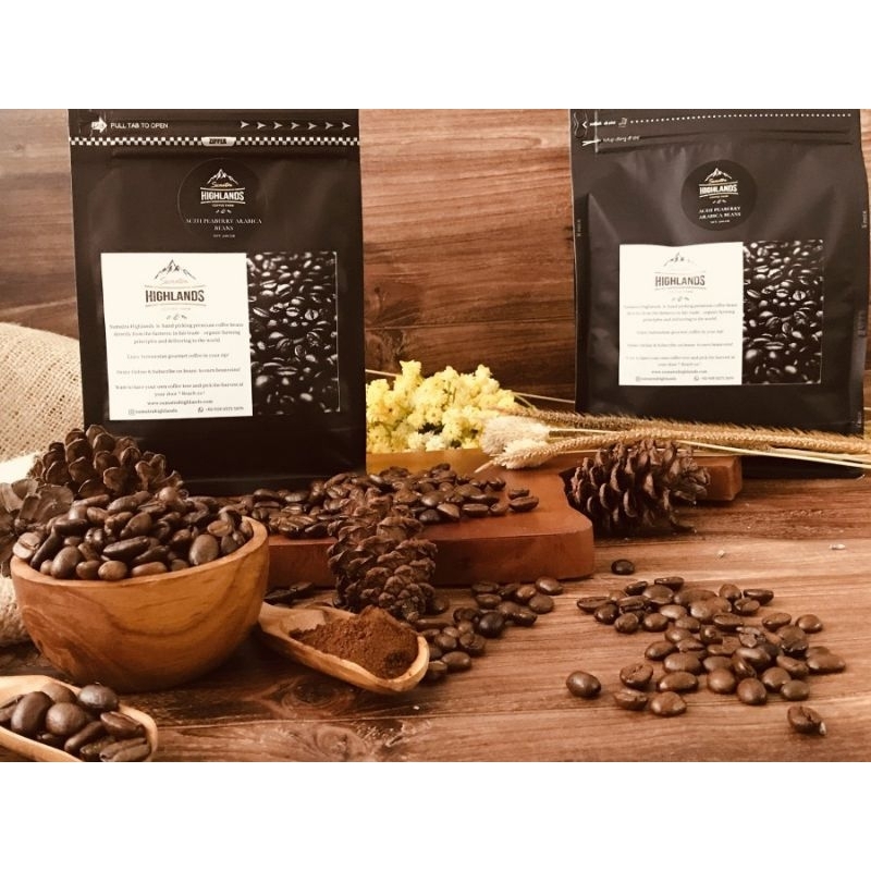 

Sumatra Highlands - Kopi Bubuk Aceh Peaberry Arabica Coffee Bubuk/Biji 200 GR