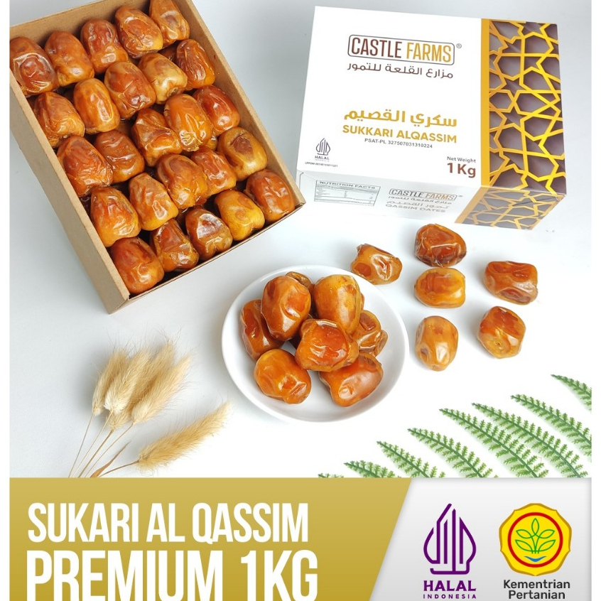 

Kurma Sukari Premium 1kg Kurma Raja Sukkari Qurma Basah Lembut dan Manis Padang