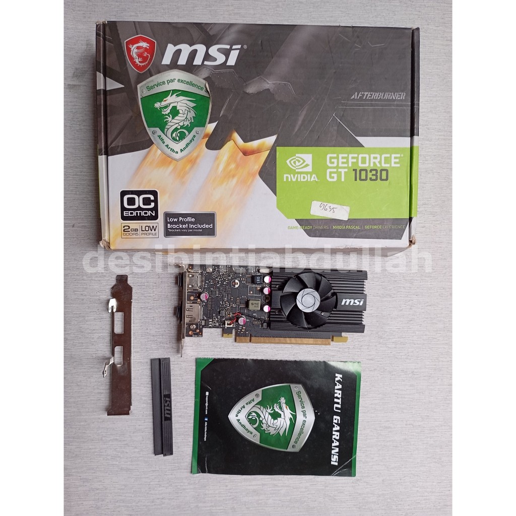 MSI GeForce GT 1030 2GB Silent DDR5 LP OC - 30 Watt Hemat Daya