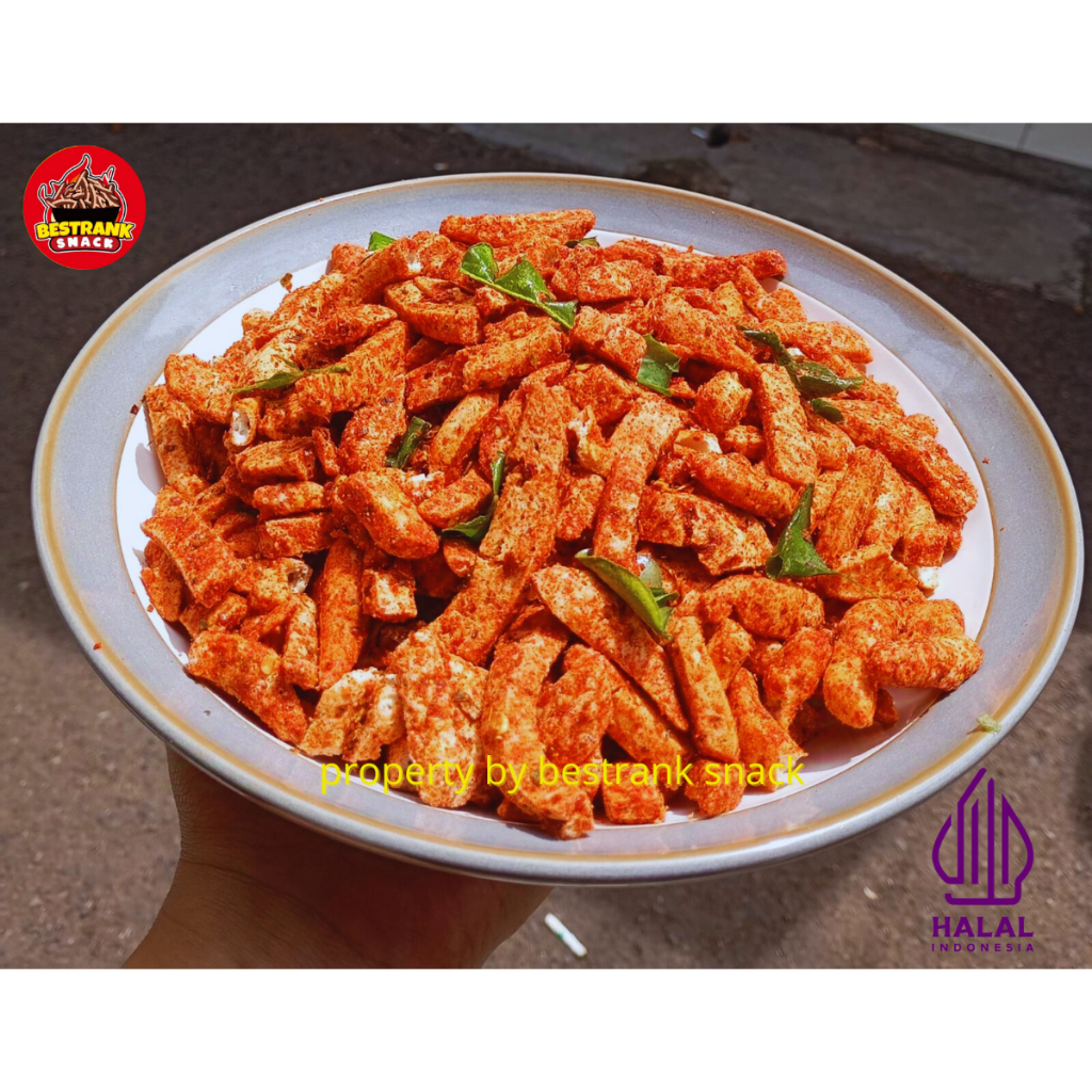 

1Kg Basreng Pedas Gurih Daun Jeruk renyah kriuk bestrank snack basreng kiloan
