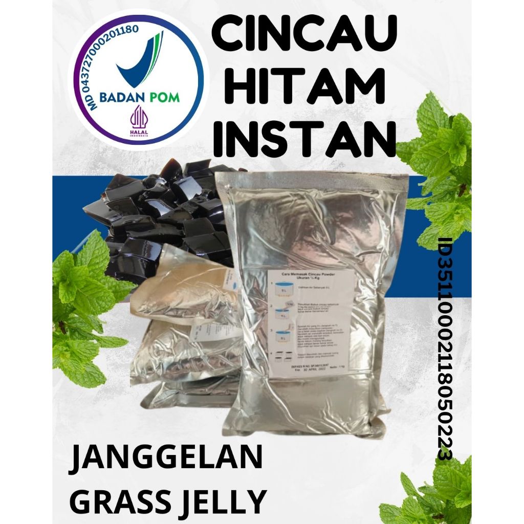 

REKOMENDASI Bubuk Cincau Hitam Instan / Janggelan Grass Jelly Powder Kemasan Aluminium Foil 1 Kg