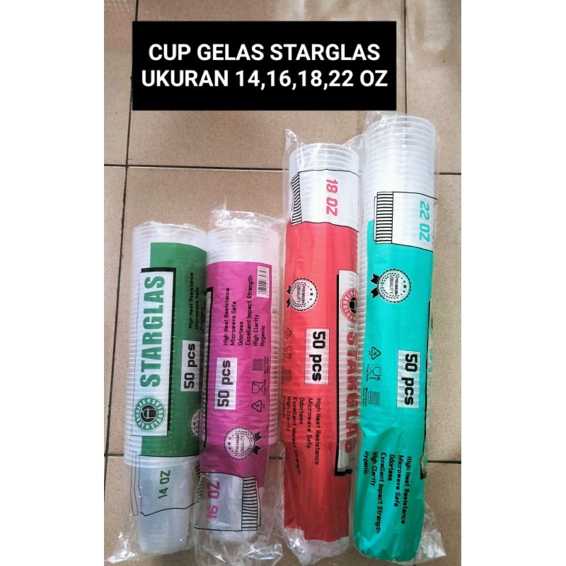 Cup Gelas STARGLASS Ukuran 14oz 16oz 18oz 22ozi