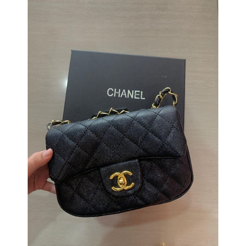 Tas Chanel Mini Square Pearl Blue