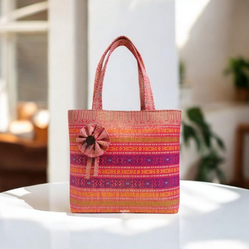 Tote Bag Tas Wanita Songket Asli Nusantara Oleh Oleh Haji Umroh Daerah Luar Negeri Mekkah Madinah Ar