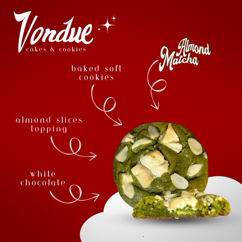 

Almond Matcha Soft Baked Cookies by Vondue