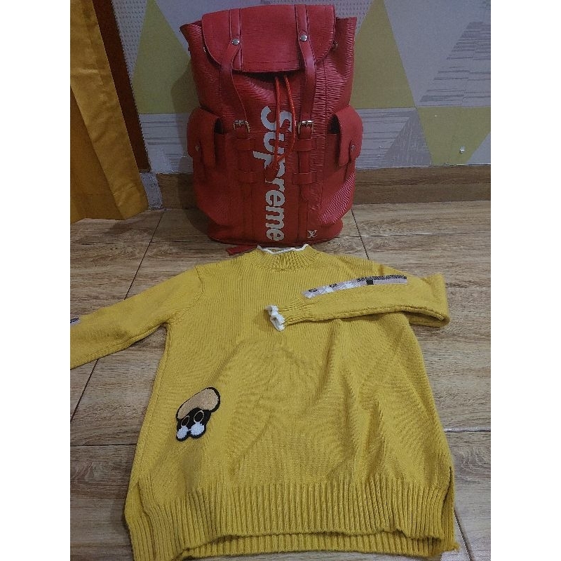 preloved tas ransel LV + rajut cantik