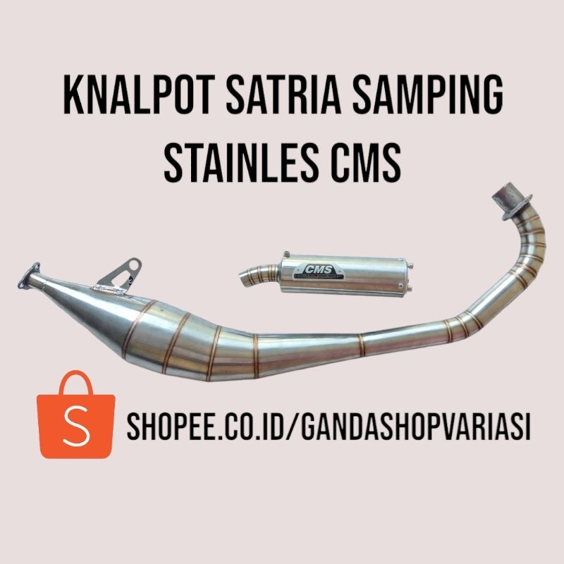 knalpot satria 2 tak samping stainles CMS (bisa bayar ditempat)