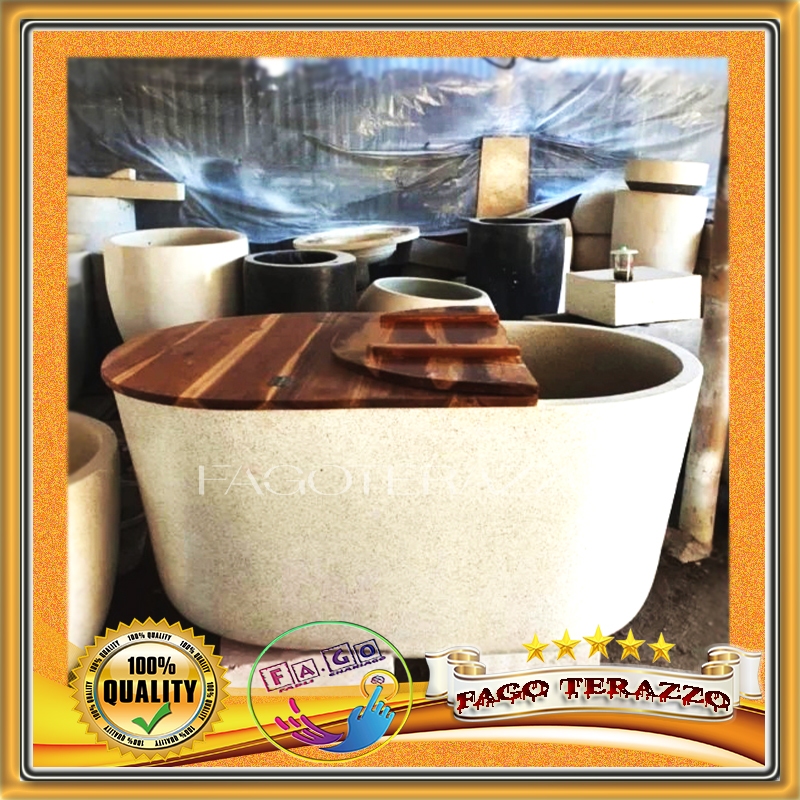 Bathtub Dewasa Portable Terazzo Jepang