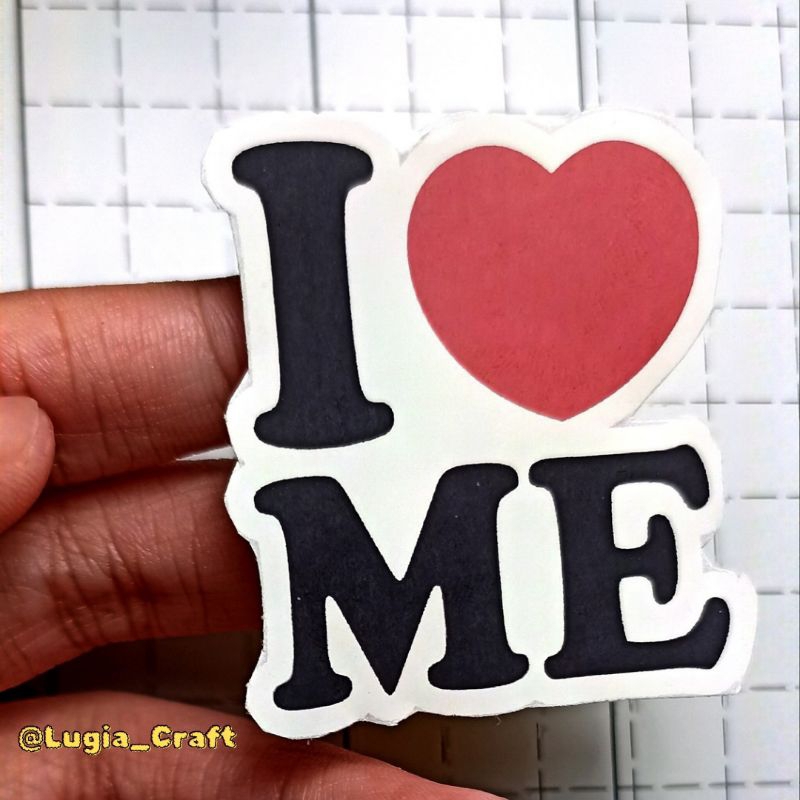 

Sticker I Love Me 5x5cm, sticker murah