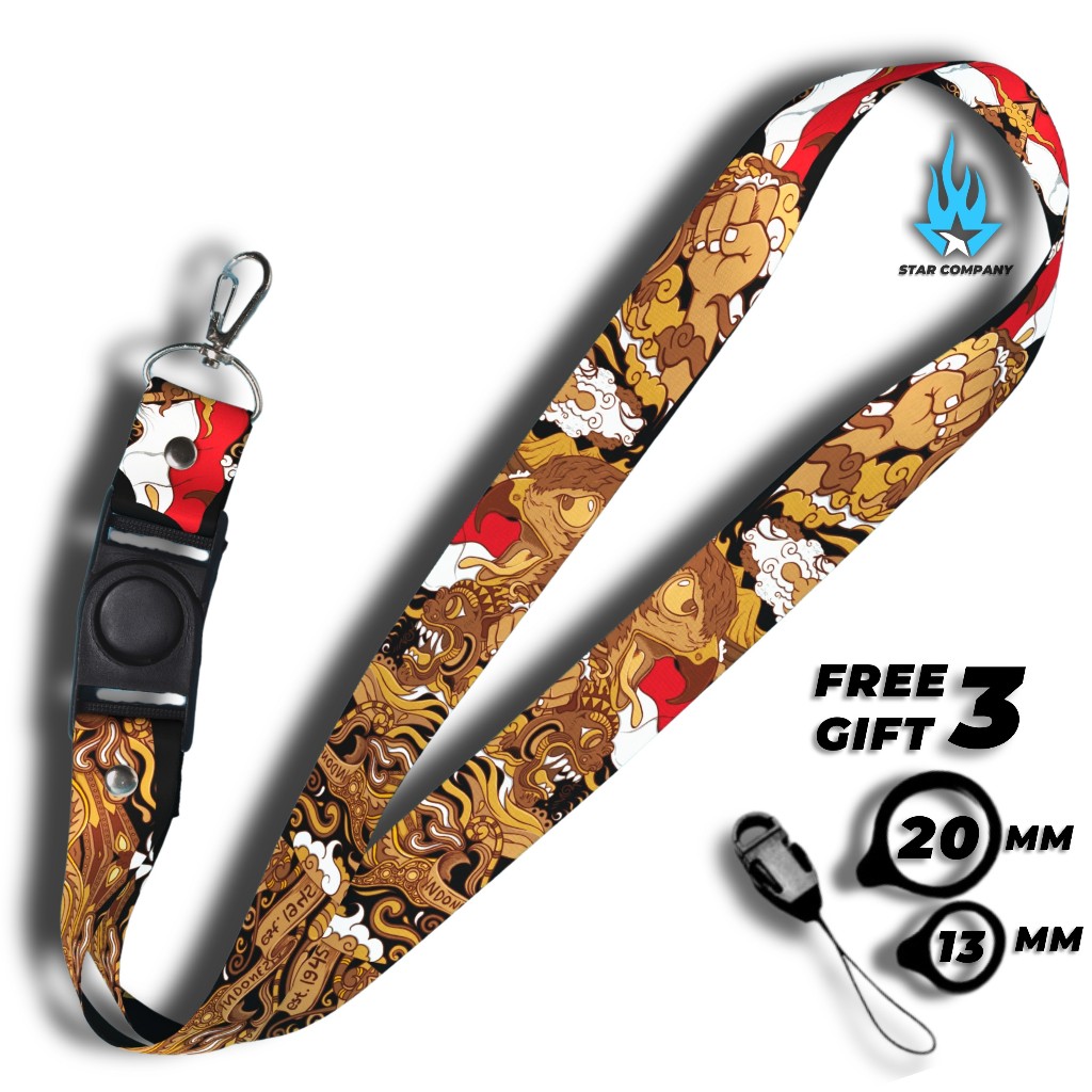 

LANYARD INDONESIA KULTUR GOLD GANTUNGAN HANDPHONE & UNTUK ID CARD