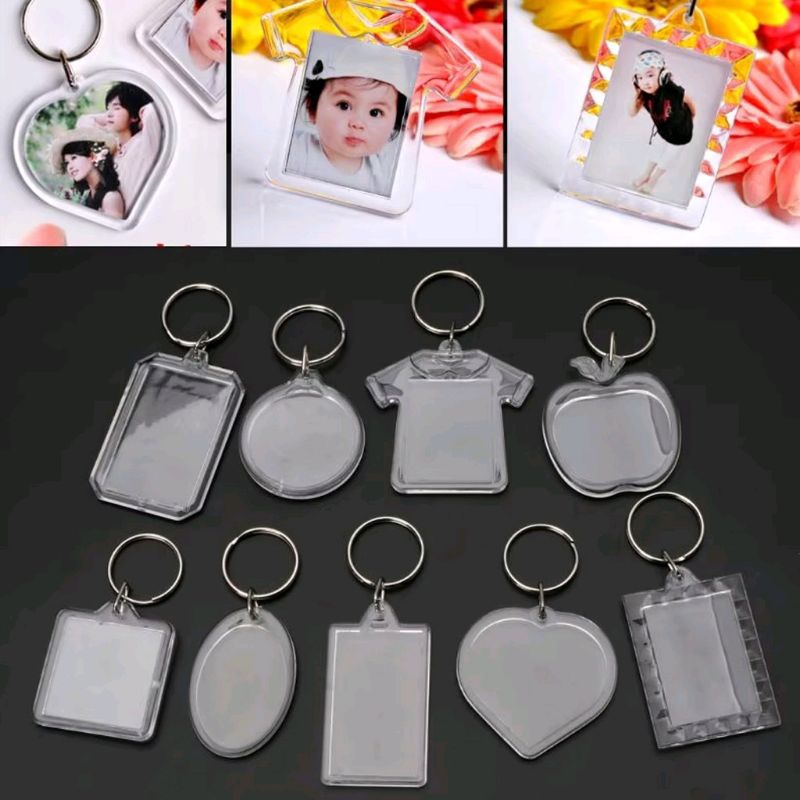 Gantungan Kunci Ganci Akrilik Insert Paper Photo Keychain Akrilik Bening Polos Gantungan Kunci Ganci