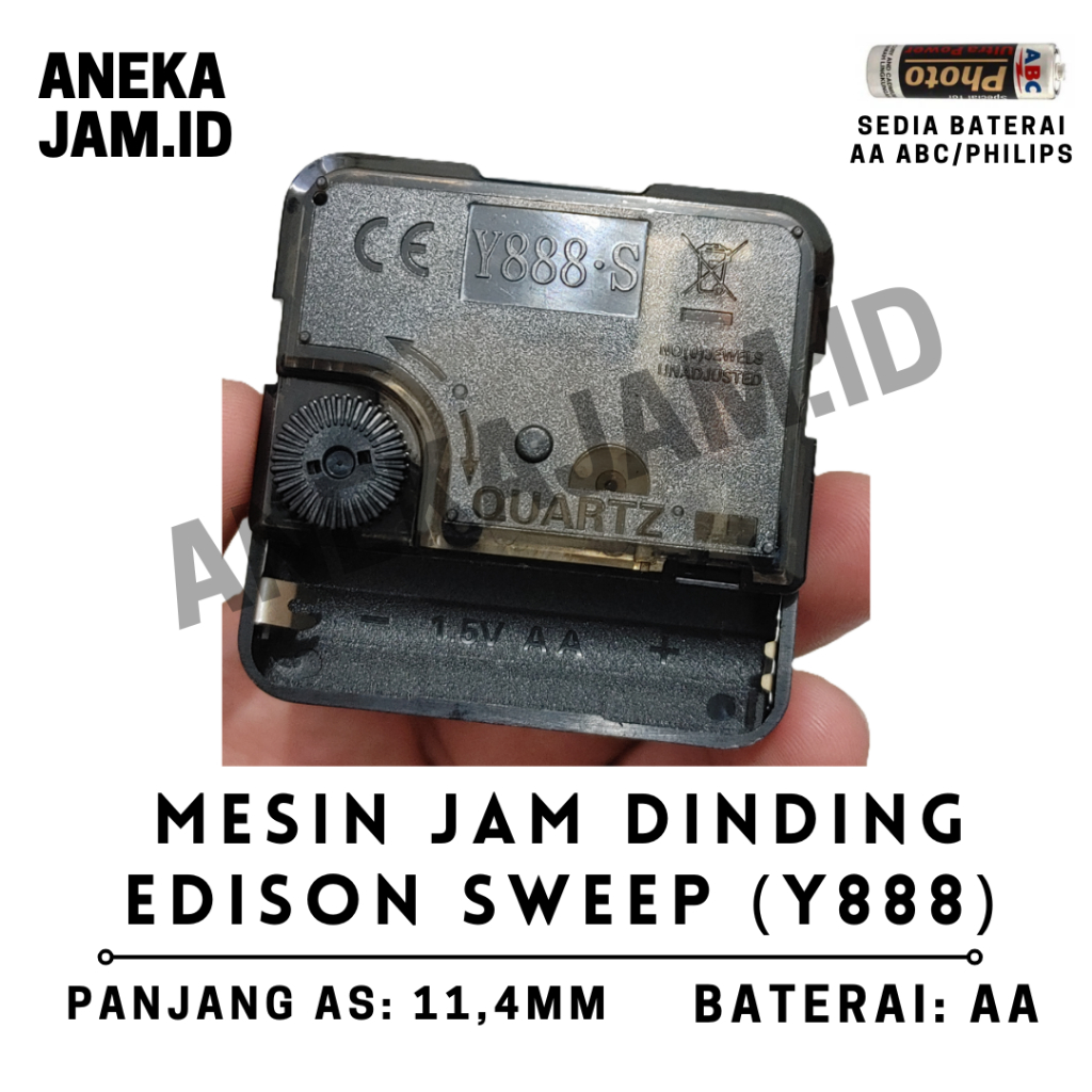 Mesin Jam Dinding Sweep / Silent Edison Y888S