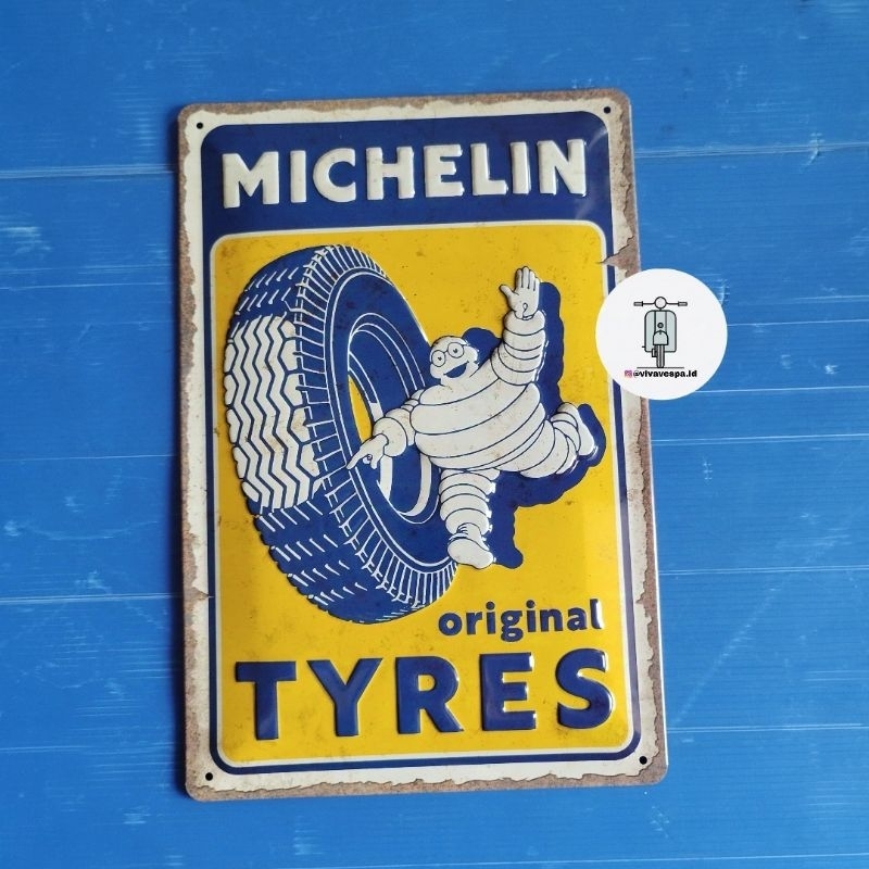 Enamel Vintage Michelin - Original Tyres (20cm x 30cm)