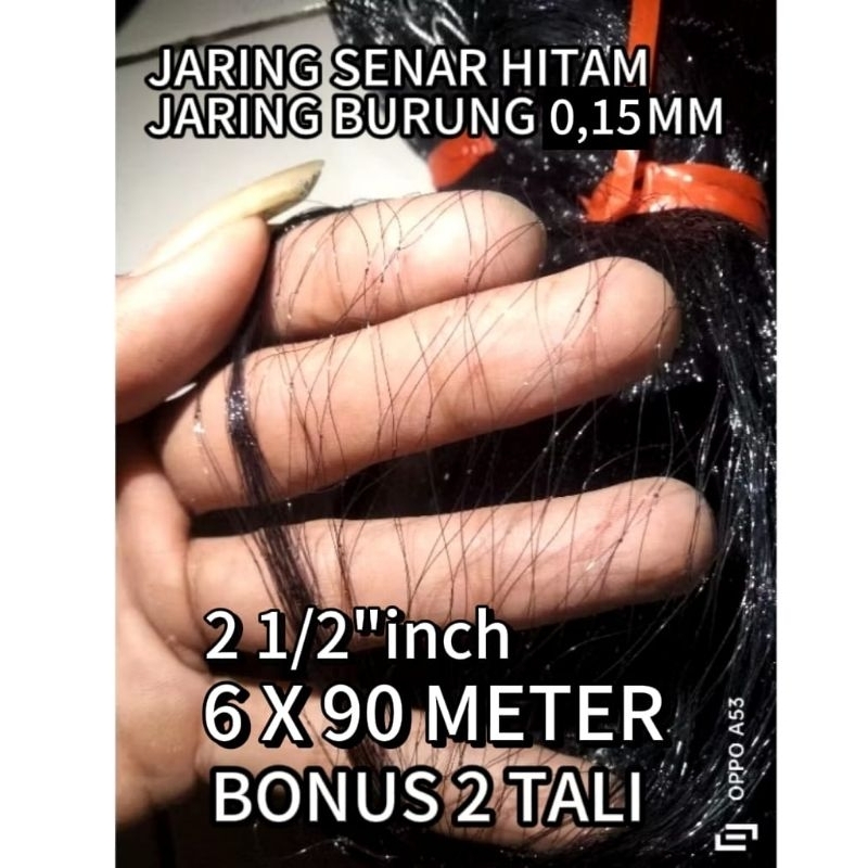 JARING BURUNG / JARING SENAR HITAM 0,15 MM - 2 1/2" INCH
