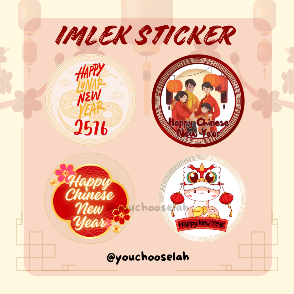 

[BISA MIX] Sticker Tempel Bulat Imlek / Chinese New Year Edition 5 cm, 6 cm dan 7 cm
