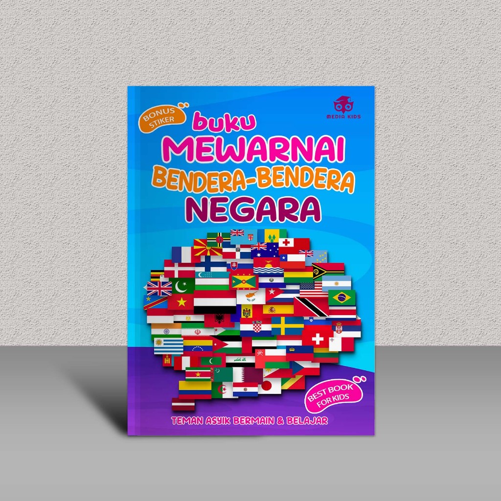 Buku Mewarnai Bendera Negara di Dunia - Bonus Sticker