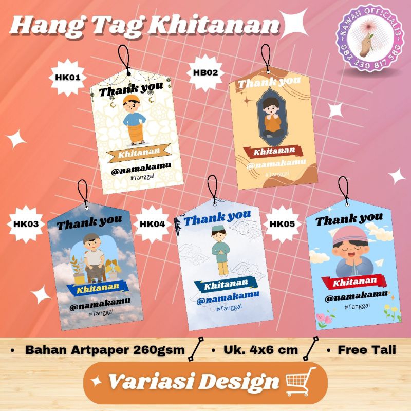 

HANGTAG KHITANAN / THANK YOU CARD / TAG CARD