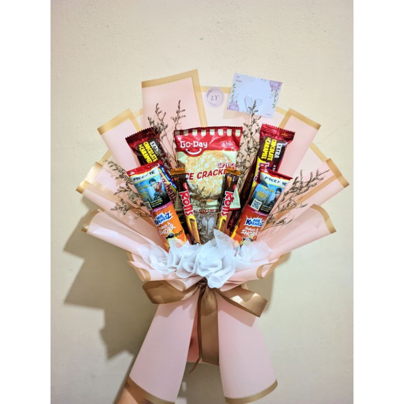 

Bucket snack siap kirim (free packing) buket/bouquet medium murah, wisuda/birthday/graduation