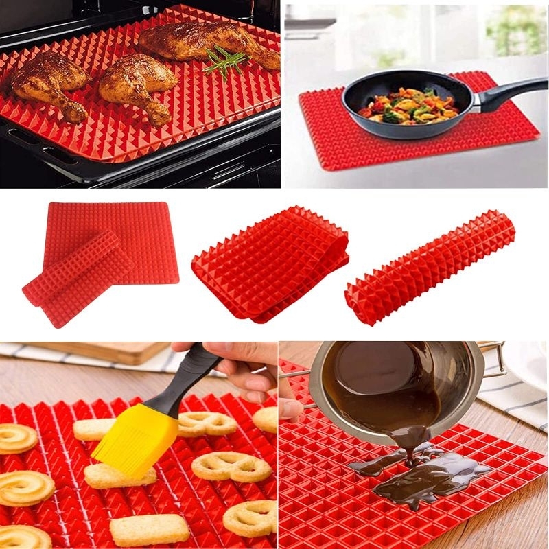 

PYRAMID SILICONE MAT ALAS ADONAN PANGGANG OVEN BBQ KERUCUT ROTI KUE ANTI TIDAK LENGKET SILIKON PAD