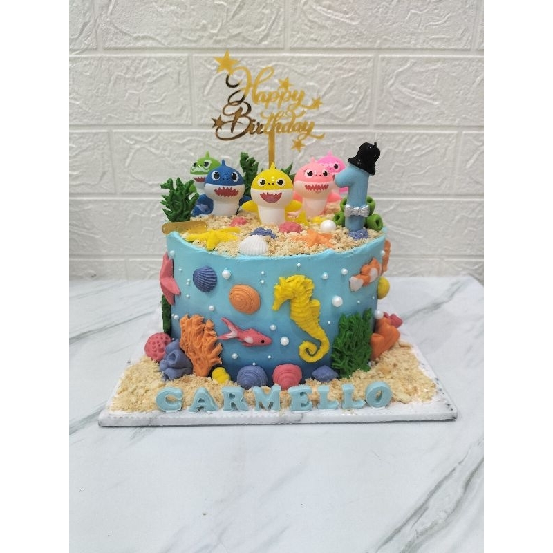 

BIRTHDAY CAKE BABYSHARK, KUE ULANG TAHUN BABYSHARK