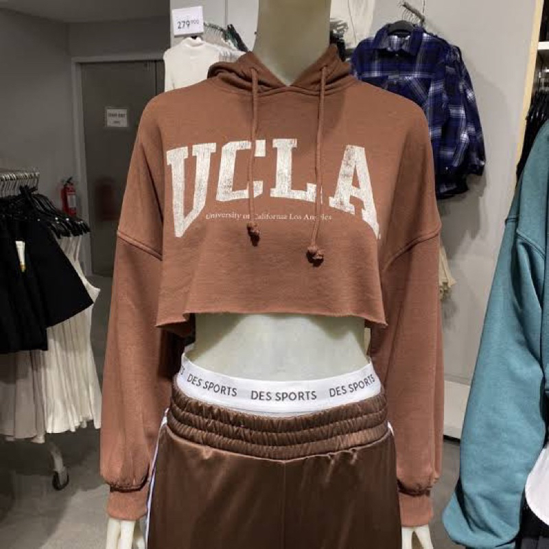 H&M x UCLA crop brown hoodie