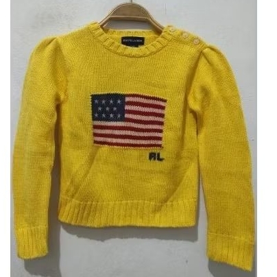 Yellow Iconic US Flag Ralph Lauren Sweater Kits size 4T