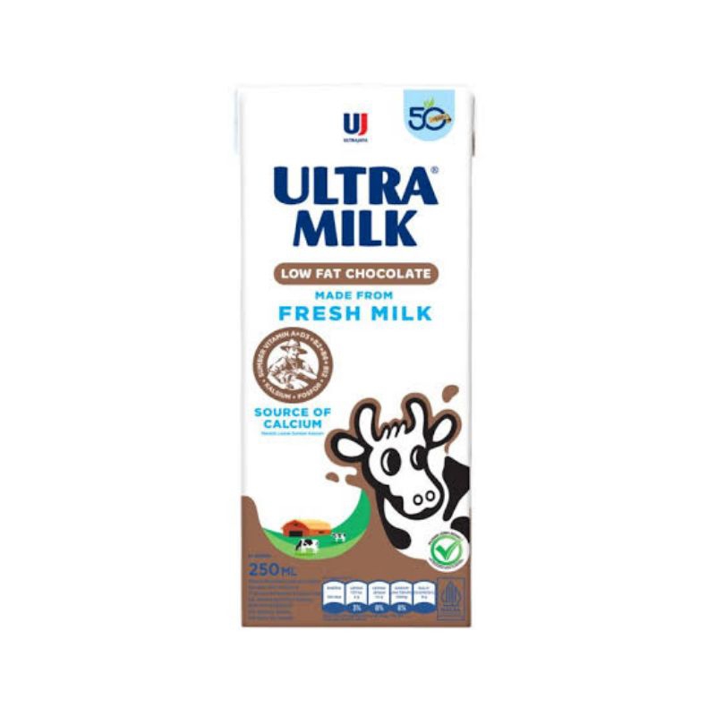 

Ultra Milk Low Fat Hi-Cal Chocolate Susu UHT 250ml
