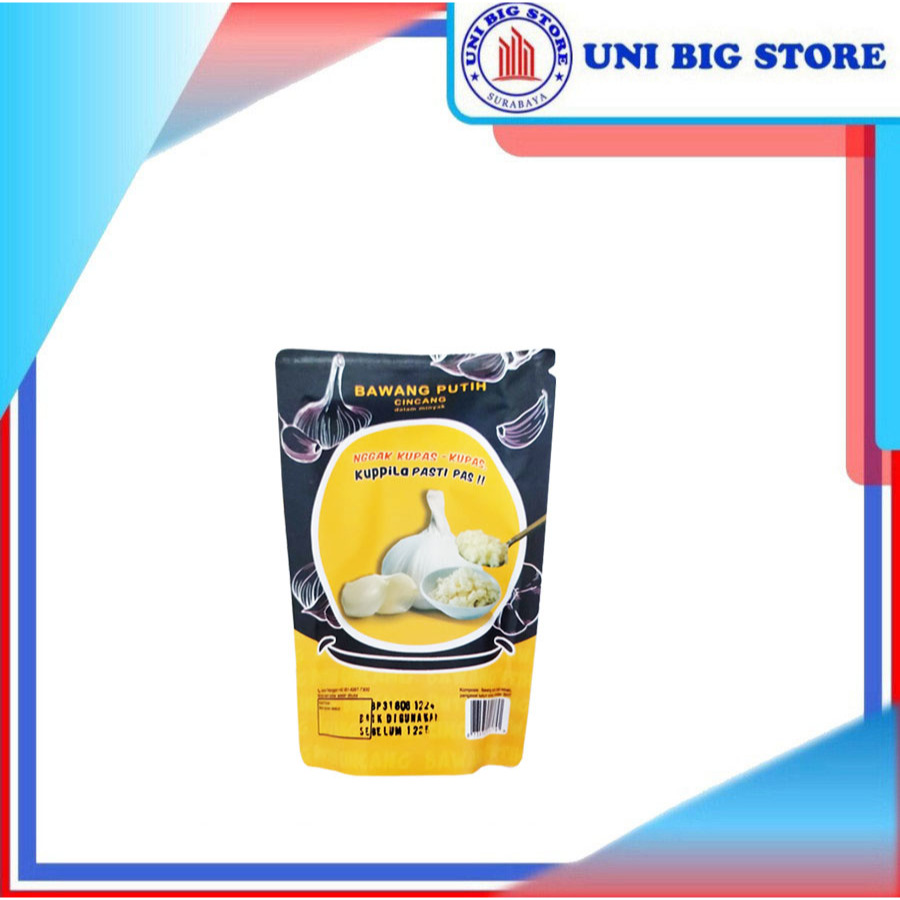 

Kuppila Bawang Putih Cincang Dalam Minyak 100 gr Pouch