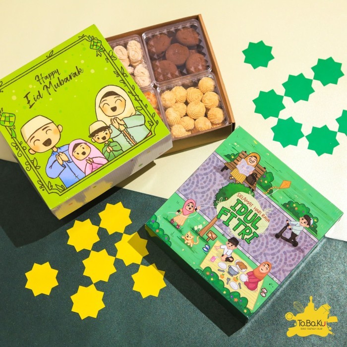 Kotak-Ku Lebaran 22,5 x 22,5 x 6,5cm (Pack isi 10pcs)