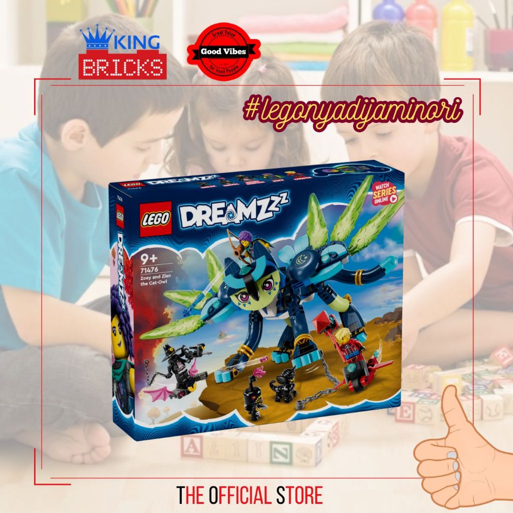 LEGO Original DREAMZZZ 71476 Zoey and Zian the Cat-Owl - Mainan Anak Robot Kucing Besar Burung Hantu