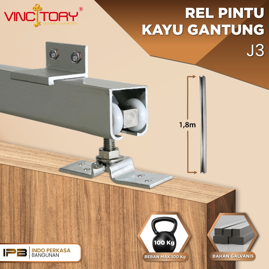 VINCITORY Rel pintu geser sliding - Rel Pintu Dorong - Geser - Sliding Door - Rel Pintu Geser Slidin