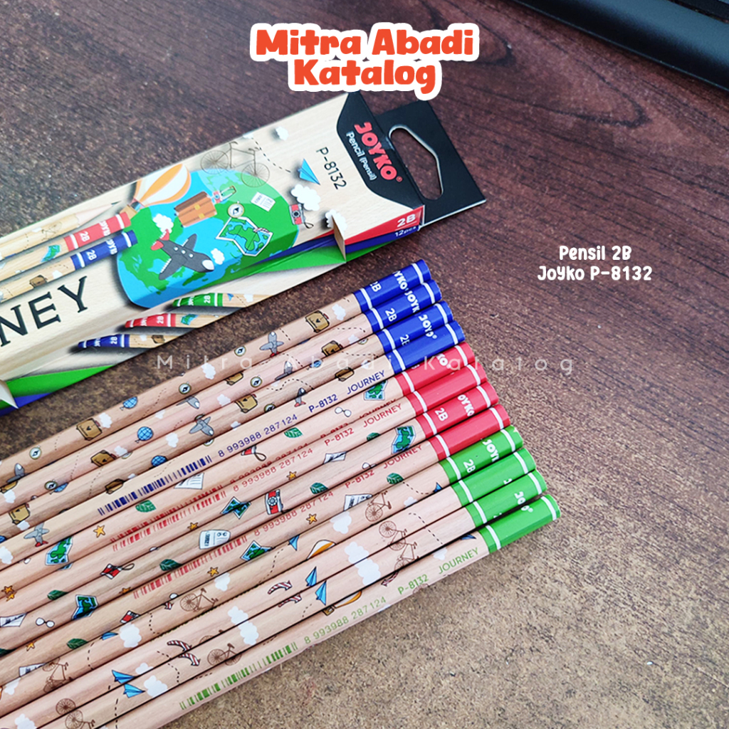 (12 PCS) PENSIL 2B JOYKO P-8132 JOURNEY / p8132 1 pack pak pencil kayu pena ujian uji komputer un or