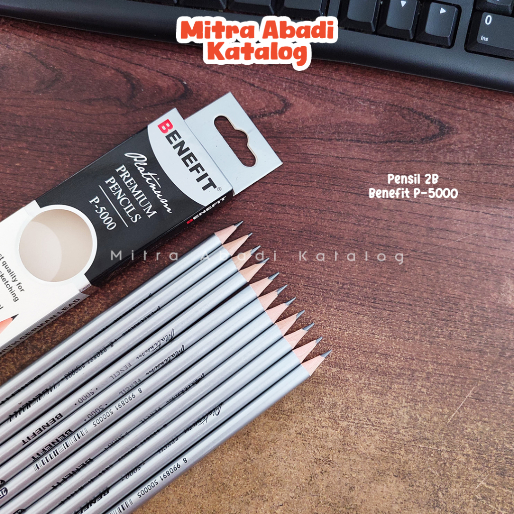 

(12 PCS) PENSIL 2B BENEFIT P-5000 PLATINUM / p5000 1 pack pak pencil kayu pena original menulis graphite menggambar sket sketch anak alat tulis sekolah kuliah atk kantor stationery murah / mitra abadi katalog jogja