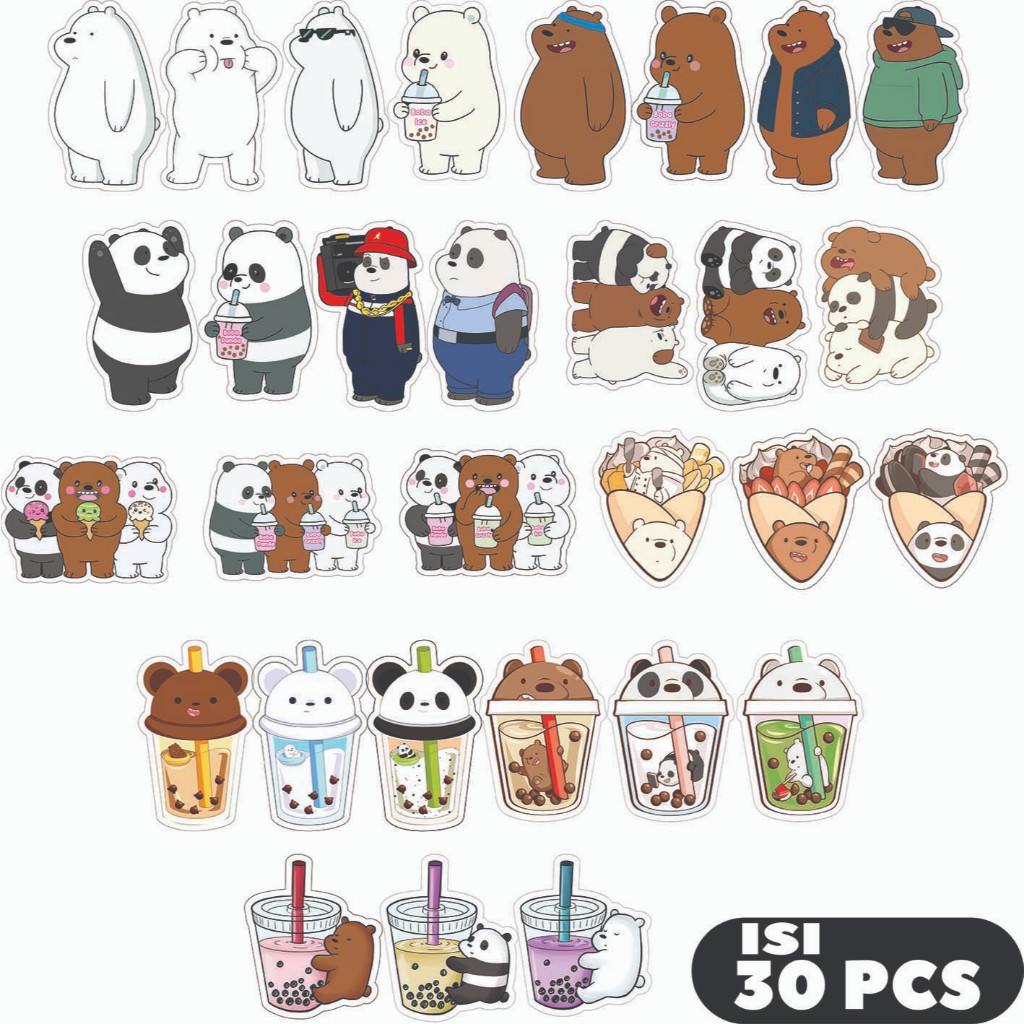 

STIKER ISI 30 TUMBLR FASHION CUTE STICKER UNTUK LAPTOP HP KULKAS RUMAH bare bear