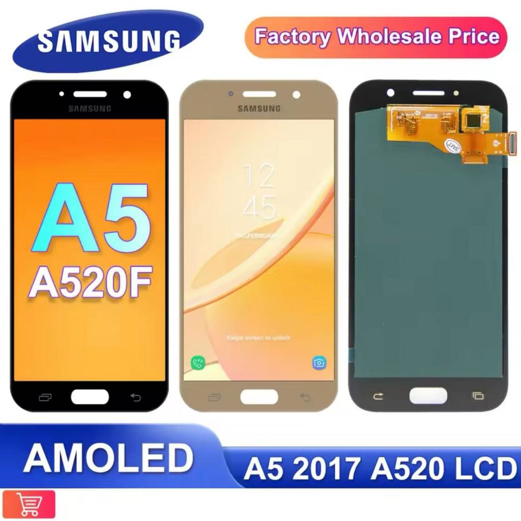 5.0" 100% AMOLED LCD for SAMSUNG Galaxy A5 2017 Display Touch Screen Digitizer A520 A520F SM-A520F L