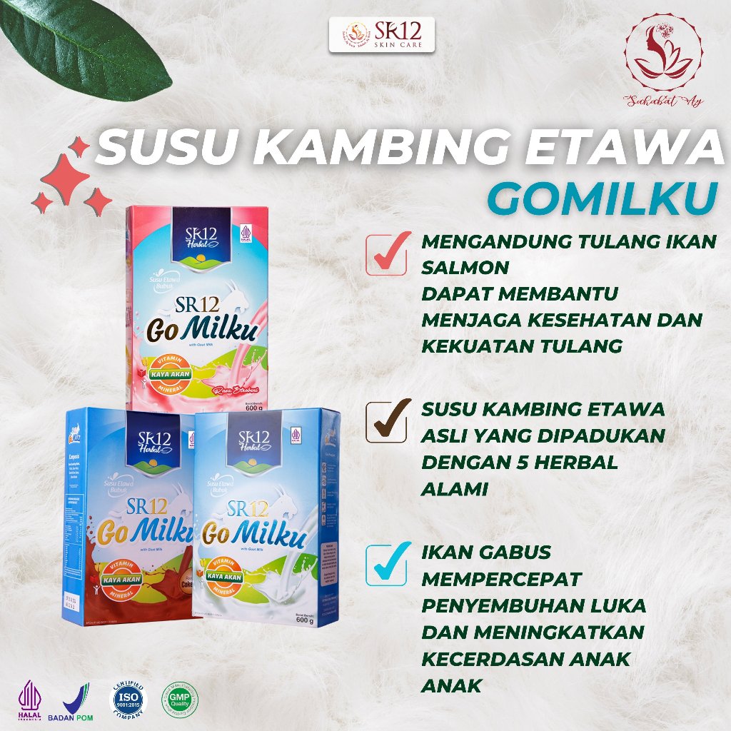 

SUSU ETAWA GOMILKU SR12 - ALL VARIANT 1kg (Pouch isi 40 Sachet) - HALAL & BPOM