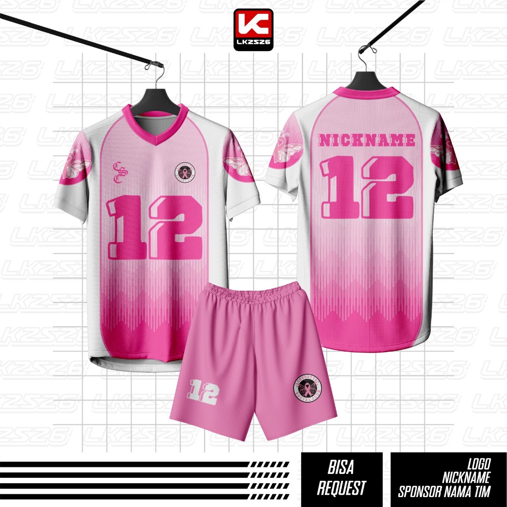 Jersey Coquette Social Club Pink - Set Korea Aesthetic | Free Custom Nickname