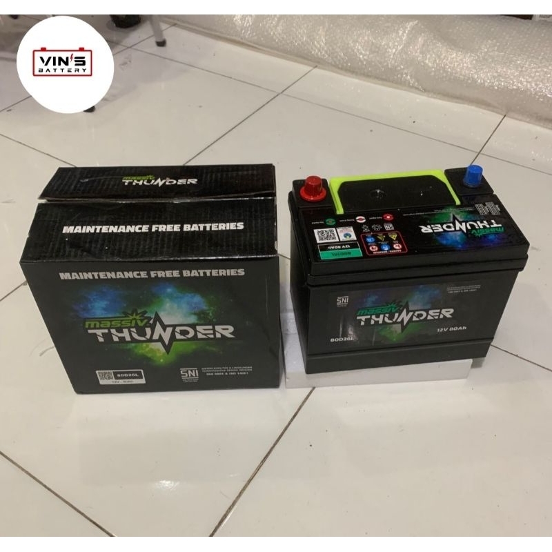 Aki Massiv Thunder 80D26L 80 Ah Innova/Fortuner Diesel/Pajero