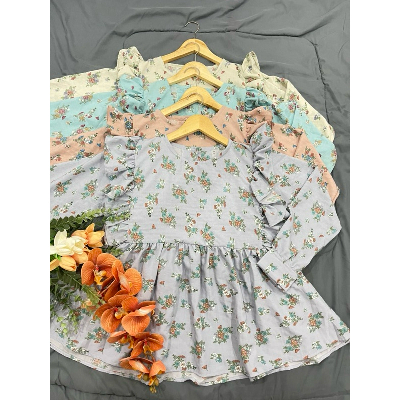 KYOMI • KIMI BLOUSE RUFFLE VINTAGE KOREAN LOOK MOTIF PREMIUM /BLOUSE RUFFLE MURAH