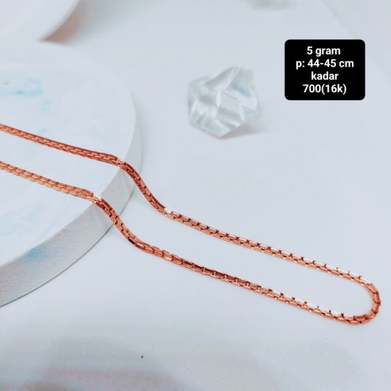 kalung emas 5 gram.model Italy mas kadar 700(16k) sangat kuat dan elegan