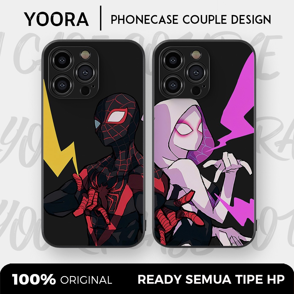 [SPI06] Custom Case Couple Spiderman Spidergwen Premium Bisa Untuk Semua Tipe Hp