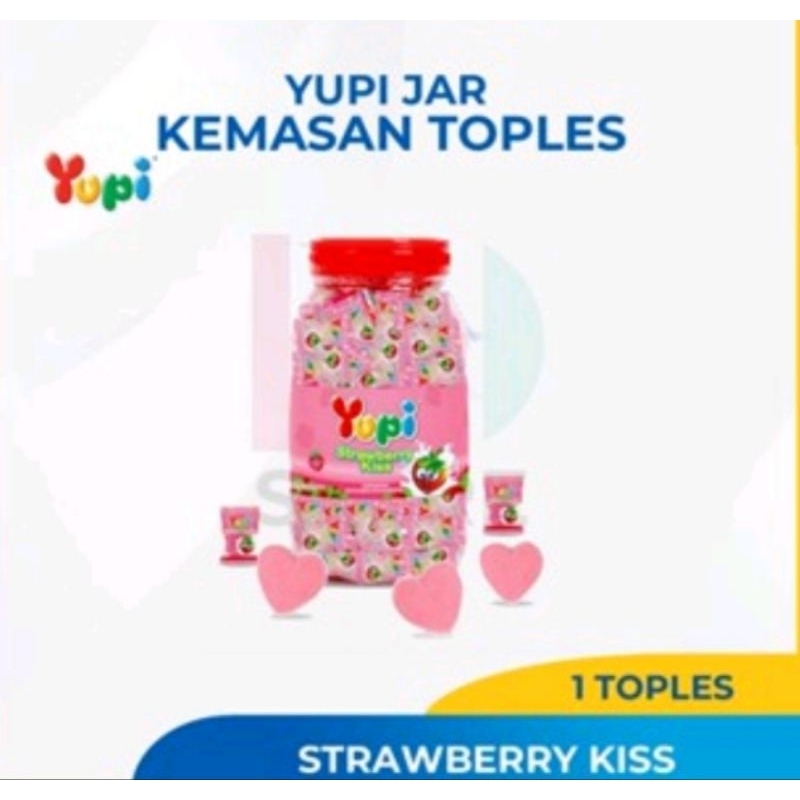 

Yupi Strawberry Kiss Jar 300 gr ( Toples)