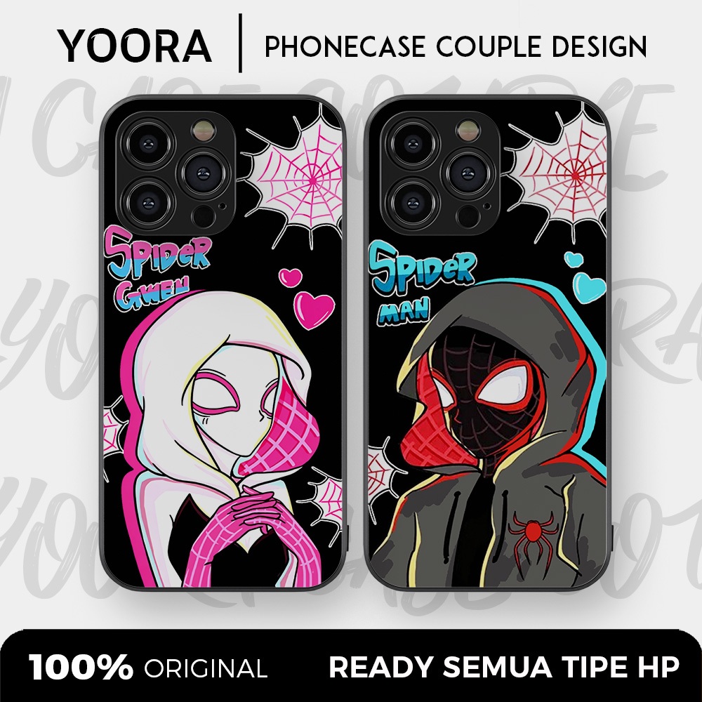 [SPI18] Custom Case Couple Spiderman Spidergwen Premium Bisa Untuk Semua Tipe Hp