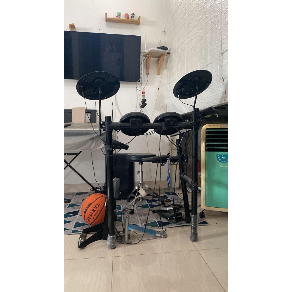 YAMAHA Drum Full Set DTX 452K + Kursi Bulat + Speaker Aktif Khusus Drum, Drum Pemula Preloved